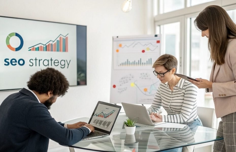 SEO professional reviewing job titles and career paths in the search marketing industry
